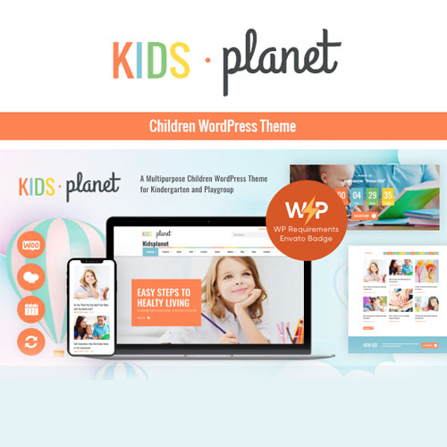 Kids Planet - A Multipurpose Children WordPress Theme for Kindergarten and Playgroup - Download $4.49