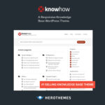 KnowHow - A Knowledge Base WordPress Theme - Download $4.49