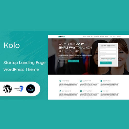 Kolo - Startup Landing Page WordPress Theme - Download $4.49