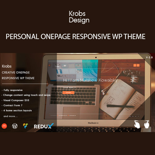 Krobs - Personal Onepage Responsive WP Theme - Download $4.49