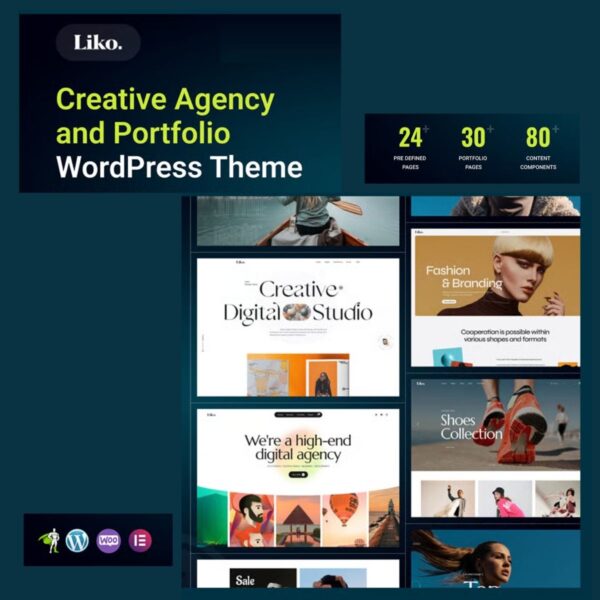 Liko - Creative Agency & Portfolio WordPress Theme $4.49