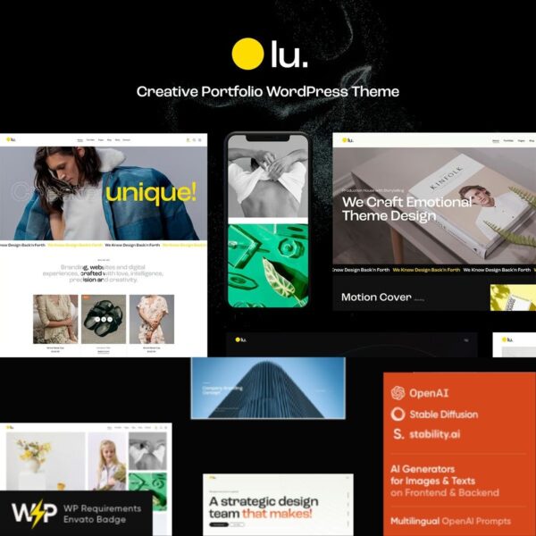 Lunna - Photographer Portfolio WordPress Theme $4.49