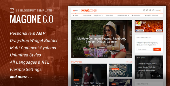 MagOne – Responsive Magazine & News WordPress Theme