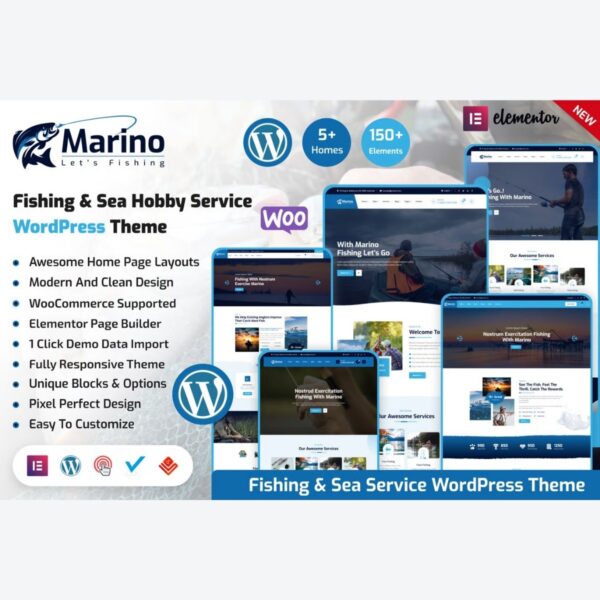 Marino - Fishing & Sea Hobby WordPress Theme $4.49