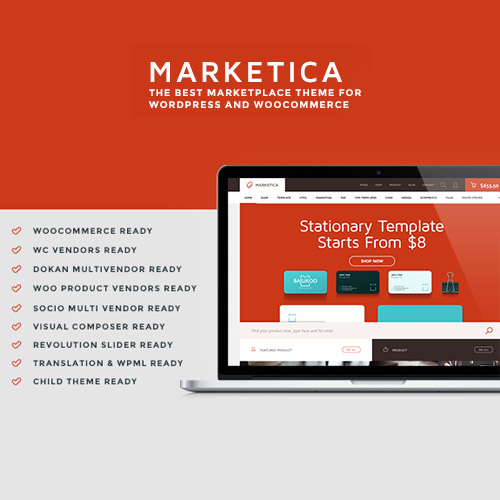 Marketica - eCommerce and Marketplace - WooCommerce WordPress Theme - Download $4.49