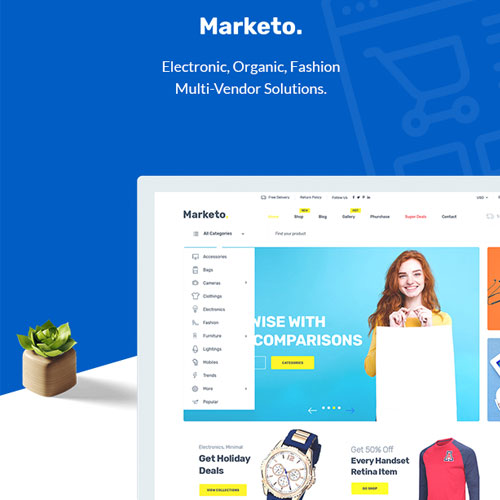 Marketo - eCommerce & Multivendor Marketplace Woocommerce WordPress Theme - Download $4.49