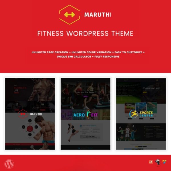 Maruthi - Fitness Gym WordPress Theme $4.49