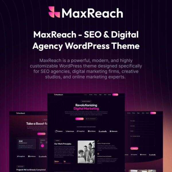 MaxReach - SEO & Digital Agency WordPress Theme - Download $4.49