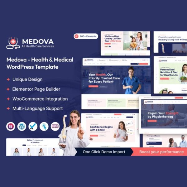 Medova – Health & Medical WordPress Theme $4.49