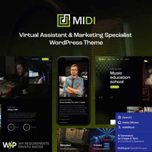 Midi - Sound & Music School WordPress Theme - Download $4.49