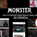 MONSTER – Multipurpose Responsive Email Pack with online Stampready & Mailchimp Builders Access
