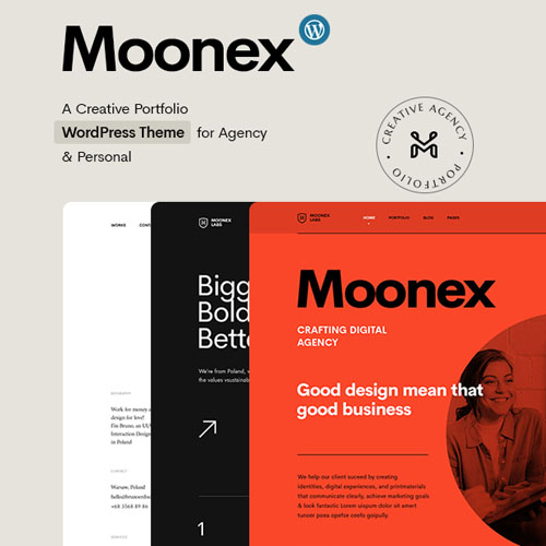 Moonex - Agency & Portfolio WordPress Theme - Download $4.49
