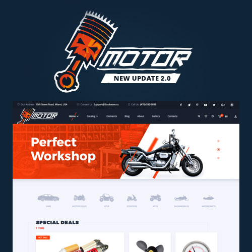 Motor - Vehicles Parts - Equipments and Accessories WooCommerce Store - Download $4.49