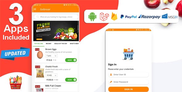 Multi-Store Grocery Delivery App with PHP Backend and Store & Delivery Boy App