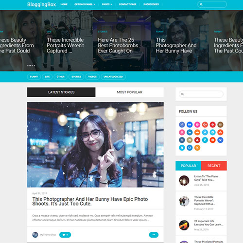 MyThemeShop BloggingBox WordPress Theme - Download $4.49