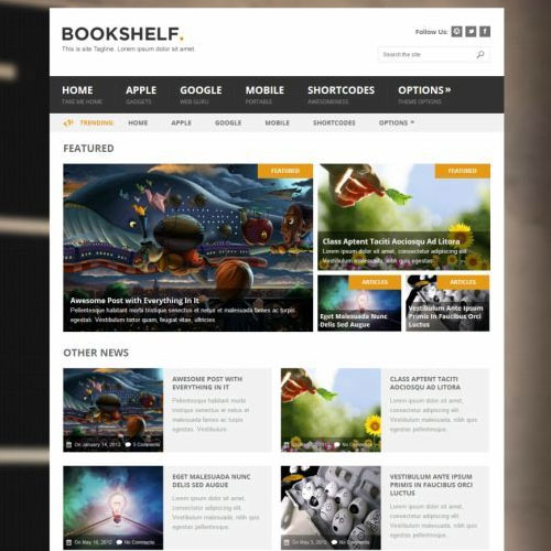 MyThemeShop Bookshelf WordPress Theme - Download $4.49