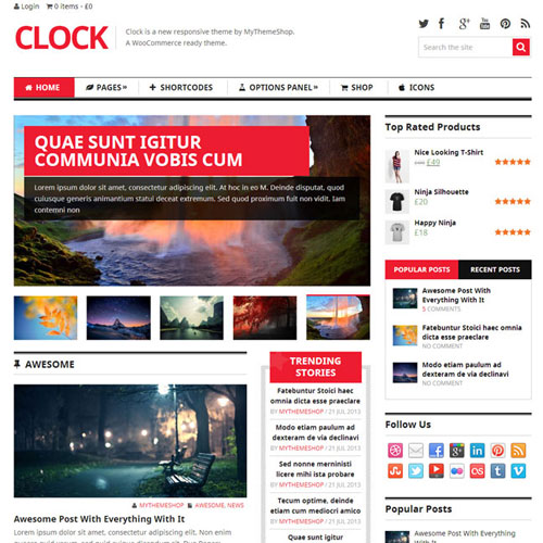 MyThemeShop Clock WordPress Theme - Download $4.49