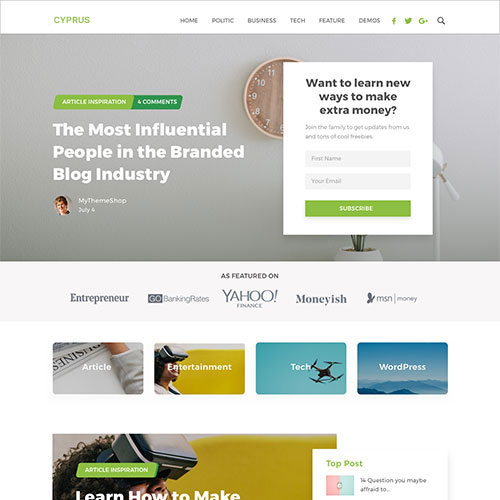 MyThemeShop Cyprus WordPress Theme - Download $4.49