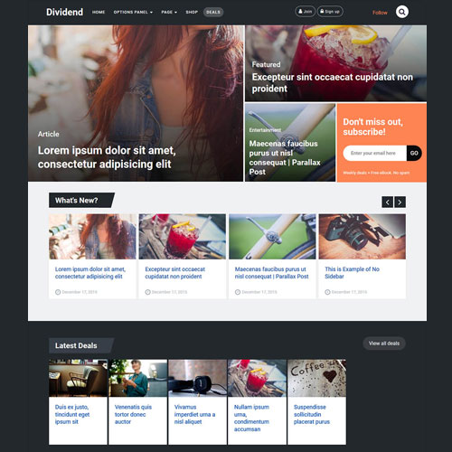 MyThemeShop Dividend WordPress Theme - Download $4.49