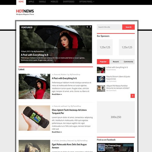 MyThemeShop Hotnews WordPress Theme - Download $4.49