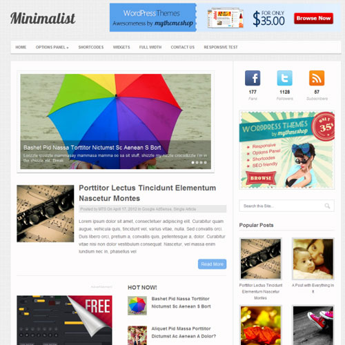 MyThemeShop Minimalist WordPress Theme - Download $4.49