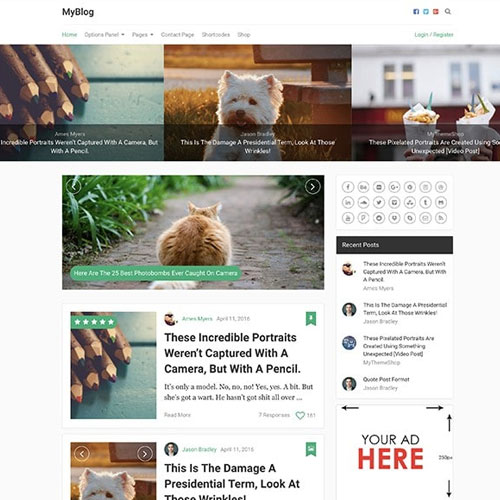 MyThemeShop MyBlog WordPress Theme - Download $4.49