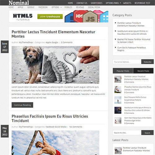 MyThemeShop Nominal WordPress Theme - Download $4.49