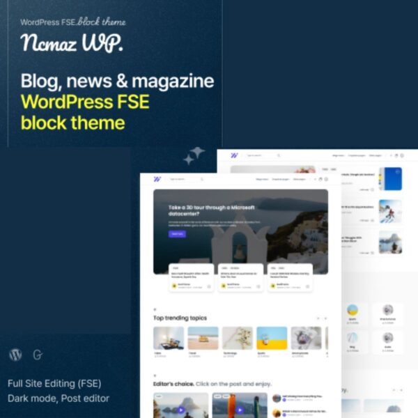 Ncmaz - News Magazine FSE WordPress Block Theme $4.49