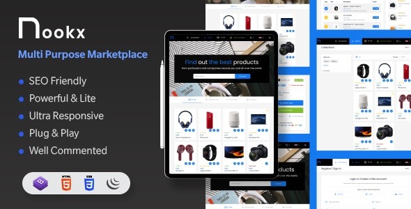 Nookx Multipurpose Buy & Sell – Digital Marketplace Bootstrap HTML Template with Admin Panel