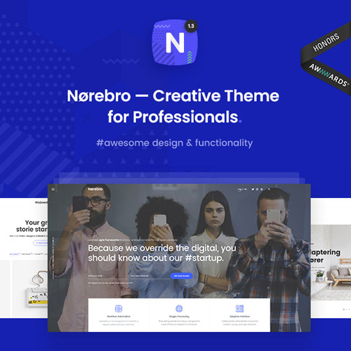 Norebro - Creative Portfolio Theme for Multipurpose Usage - Download $4.49