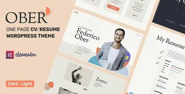 Ober Theme GPL v1.3.3 – CV Resume WordPress Theme