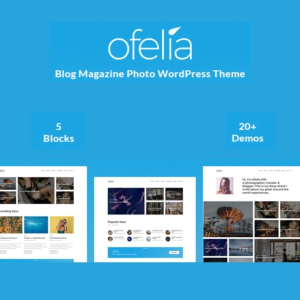 Ofelia - Travel Blog WordPress Theme $4.49
