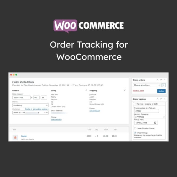 Order Tracking for WooCommerce - Download $4.49
