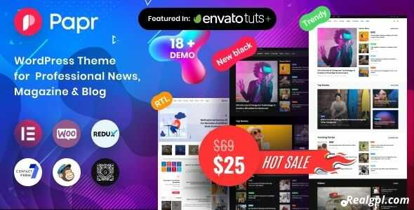Papr Theme GPL v1.5.3 – News Magazine WordPress Theme