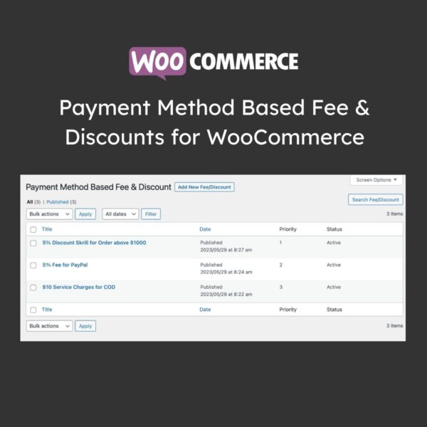 Payment Method Based Fee & Discounts for WooCommerce - Download $4.49