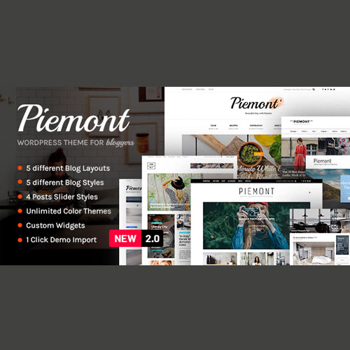 Piemont - Premium Travel & Lifestyle Responsive WordPress Blog Theme - Download $4.49