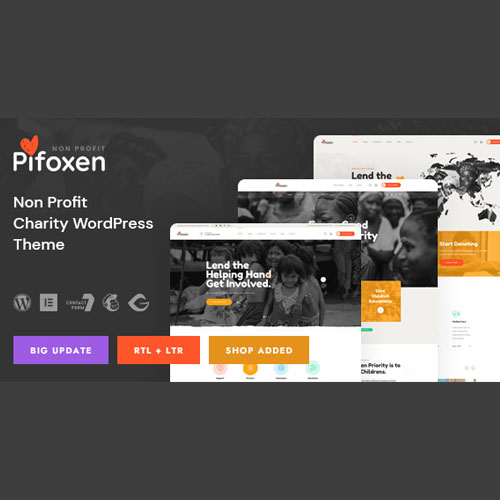 Pifoxen - Nonprofit Charity WordPress Theme - Download $4.49