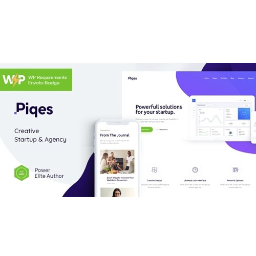 Piqes | Creative Startup & Agency WordPress Theme - Download $4.49
