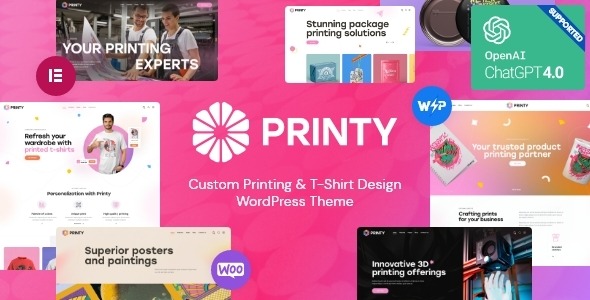Printy Custom Printing & T-Shirt Design WordPress Theme
