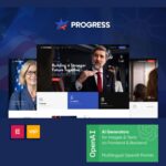 Progress - Politics, Candidate & Fundraising WordPress Theme - Download $4.49