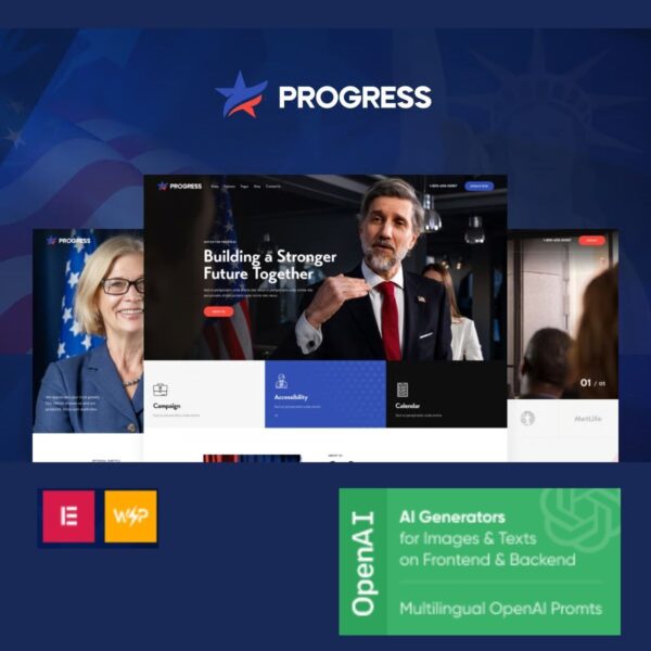 Progress - Politics, Candidate & Fundraising WordPress Theme - Download $4.49
