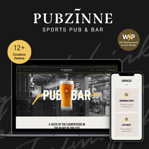 Pubzinne - Sports Bar & Pub WordPress Theme - Download $4.49