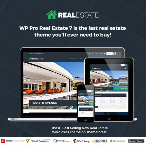 Real Estate 7 - Real Estate WordPress Theme - Download $4.49