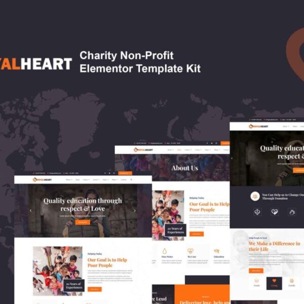 Royalheart – Nonprofit Charity Elementor Template Kit