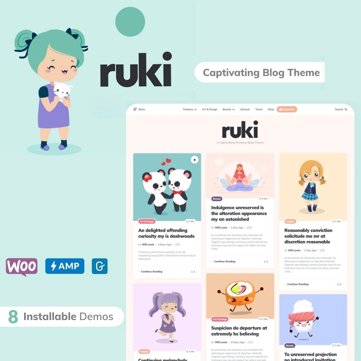 Ruki - A Captivating Personal Blog Theme $4.49 Ruki - A Captivating Personal Blog Theme $4.49