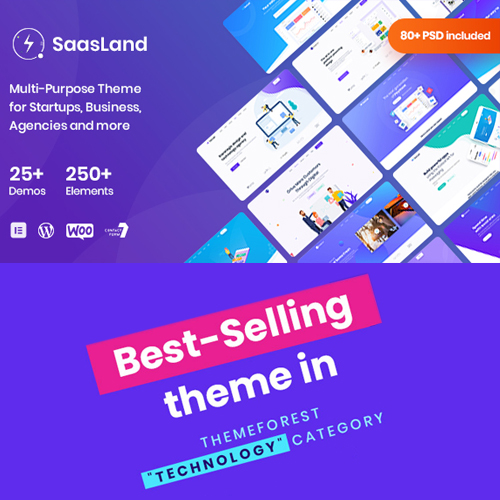 Saasland - MultiPurpose WordPress Theme for Startup - Download $4.49
