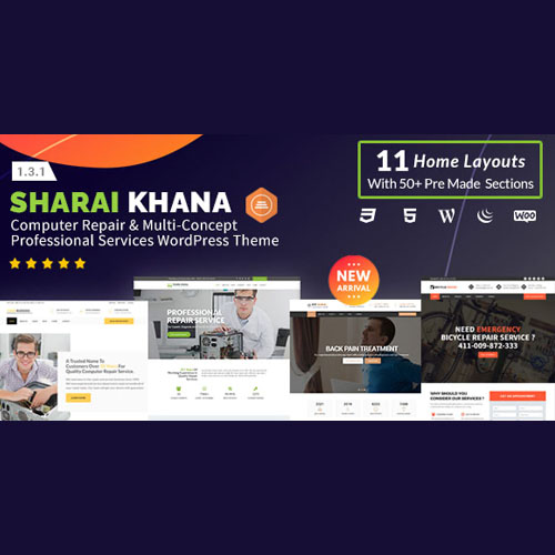 Sharai Khana - Computer Repair & Multi-Concept Professional Services WordPress Theme - Download $4.49