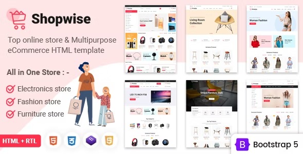 Shopwise eCommerce Bootstrap 5 Multipurpose HTML Template