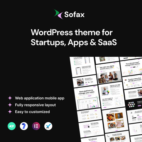 Sofax - Software & Startup WordPress Theme - Download $4.49