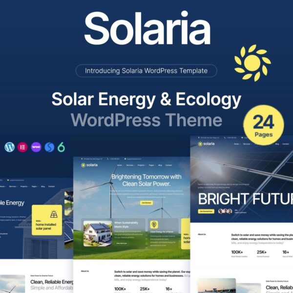 Solaria - Solar Energy & Ecology WordPress Theme $4.49